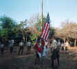 Daily flag ceremony in our camp-site.