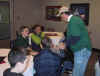Mr. Serman passing out tickets